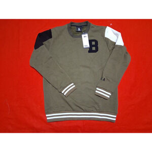 Born hungry Men Sweatshirt Sz X-L Heather Embroidered Graphics olive green NWT